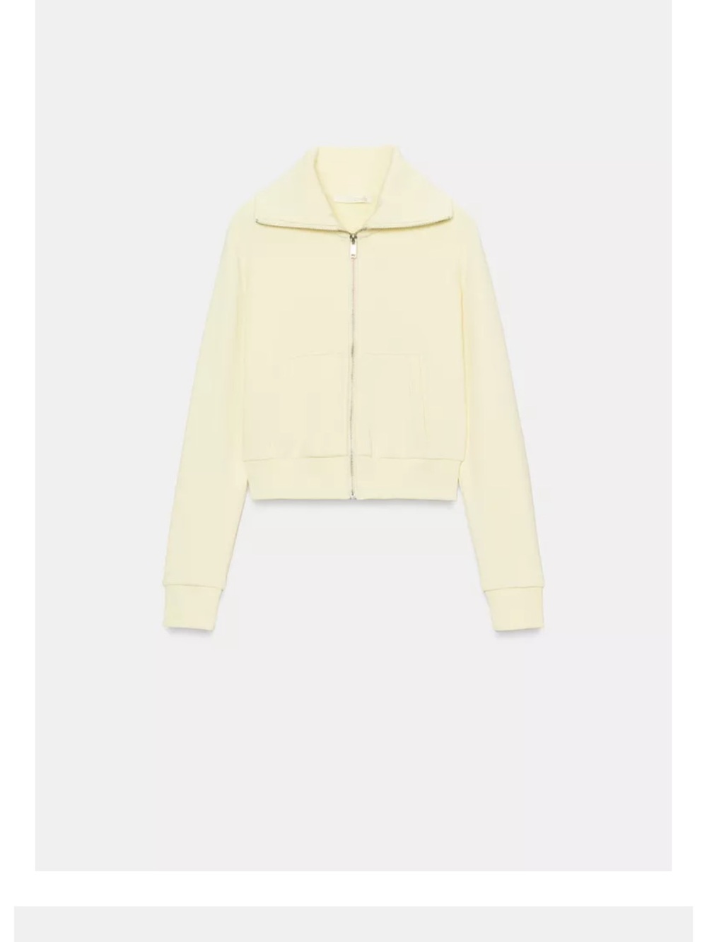 Zara Cream Zip-Up Bomber Jackett